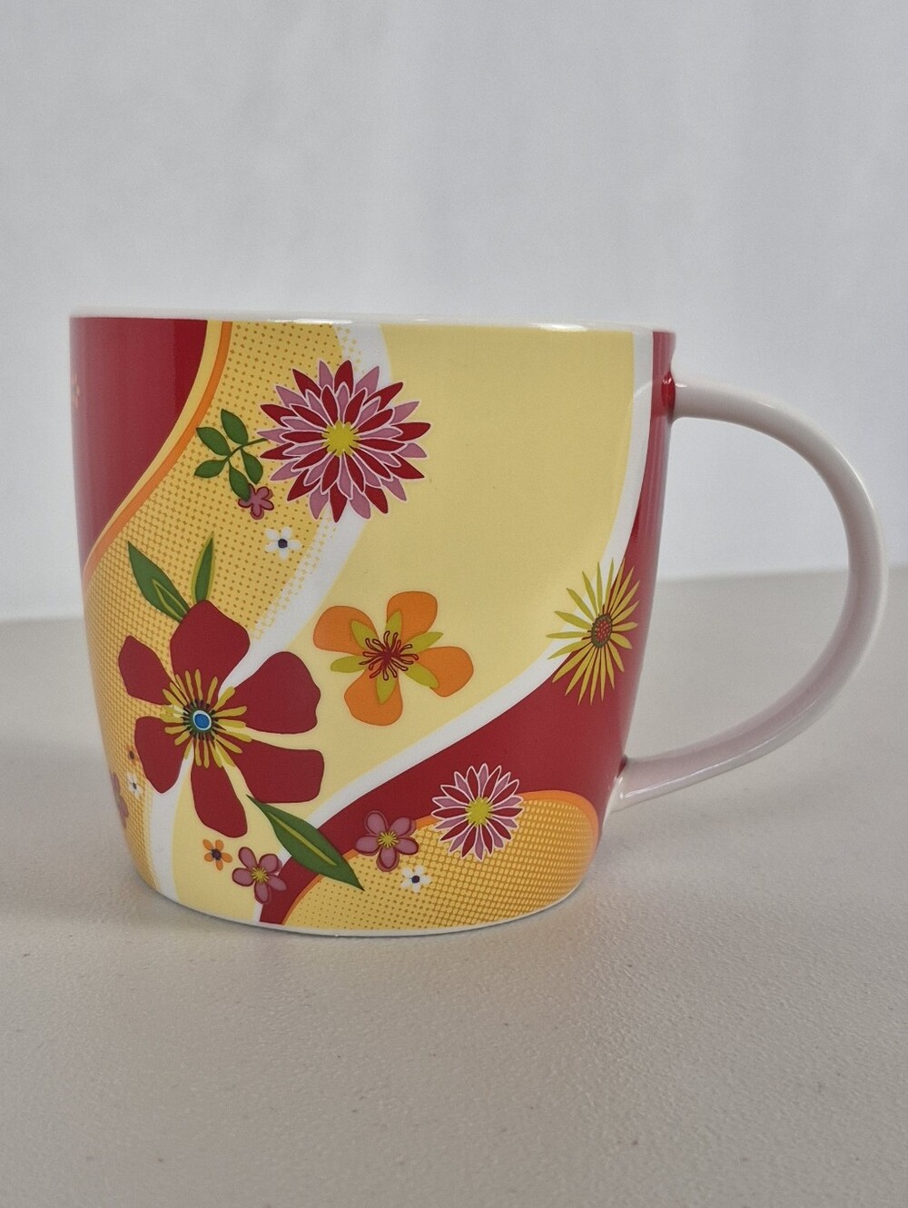 Starbucks 2007 Summer Floral Ceramic Mug - 15 fl. oz.